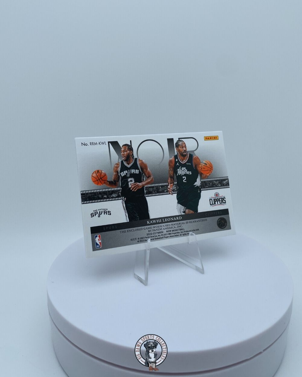 Kawhi Leonard 2023-24 Panini Noir Reel to Reel Dual Patch Card #RRM-KWL - 4/10