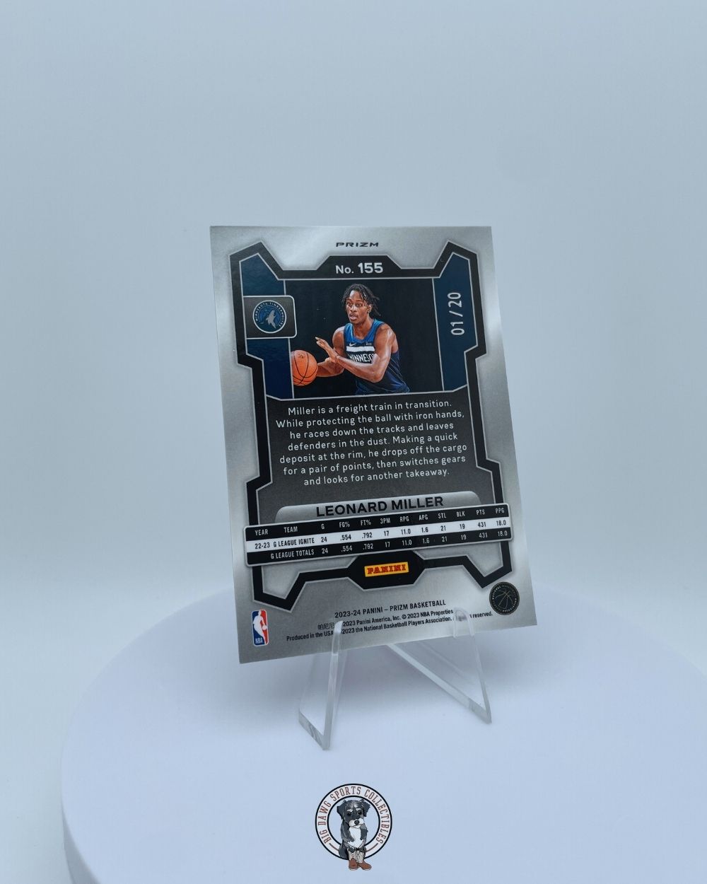 Leonard Miller 2023-24 Panini Prizm Copper Shimmer Rookie Card #155 - 01/20