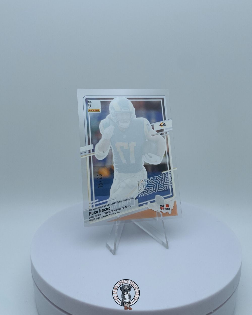 Puka Nacua 2023 Panini Clearly Donruss Rated Rookie Autograph Card #9 - 15/25