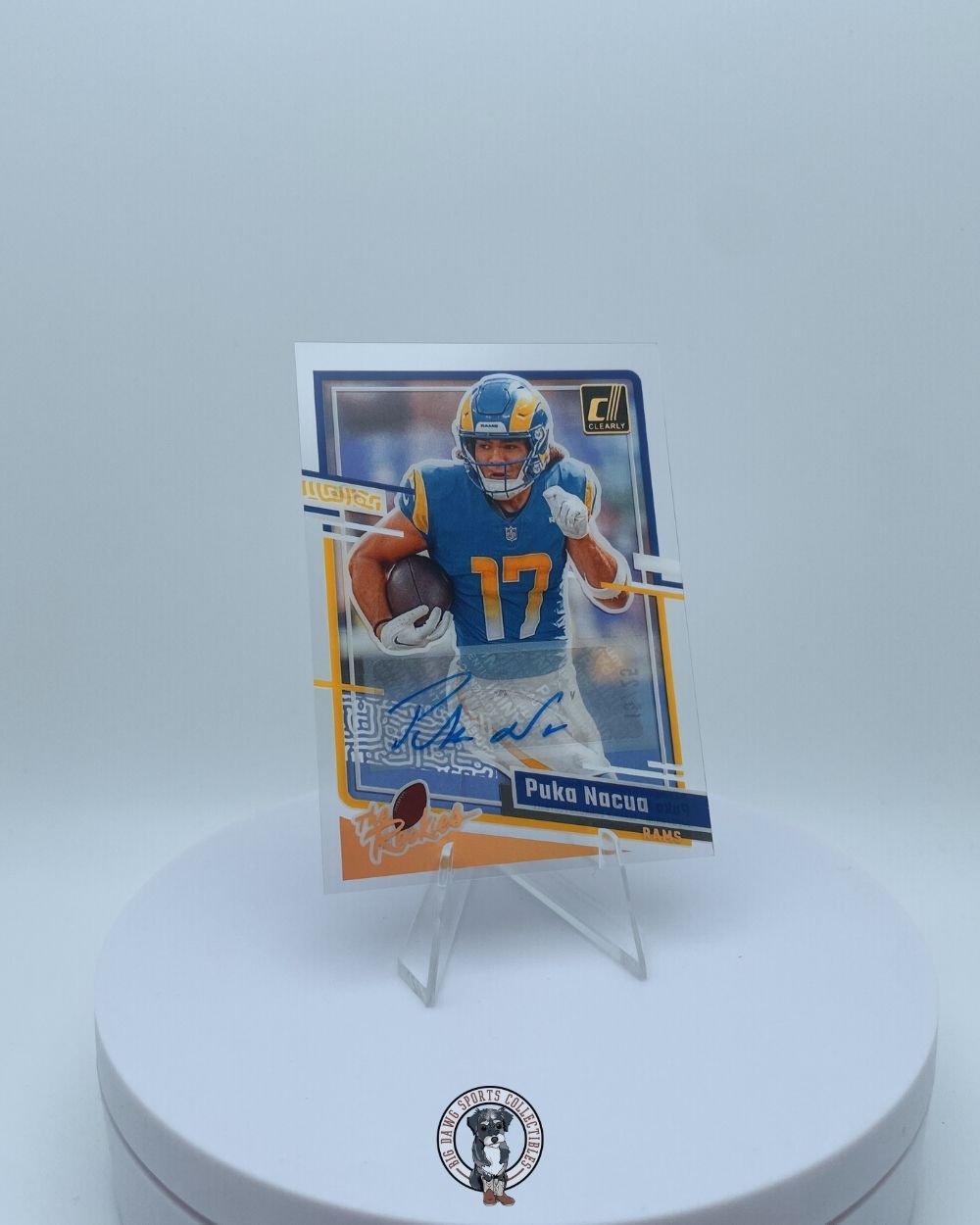 Puka Nacua 2023 Panini Clearly Donruss Rated Rookie Autograph Card #9 - 15/25
