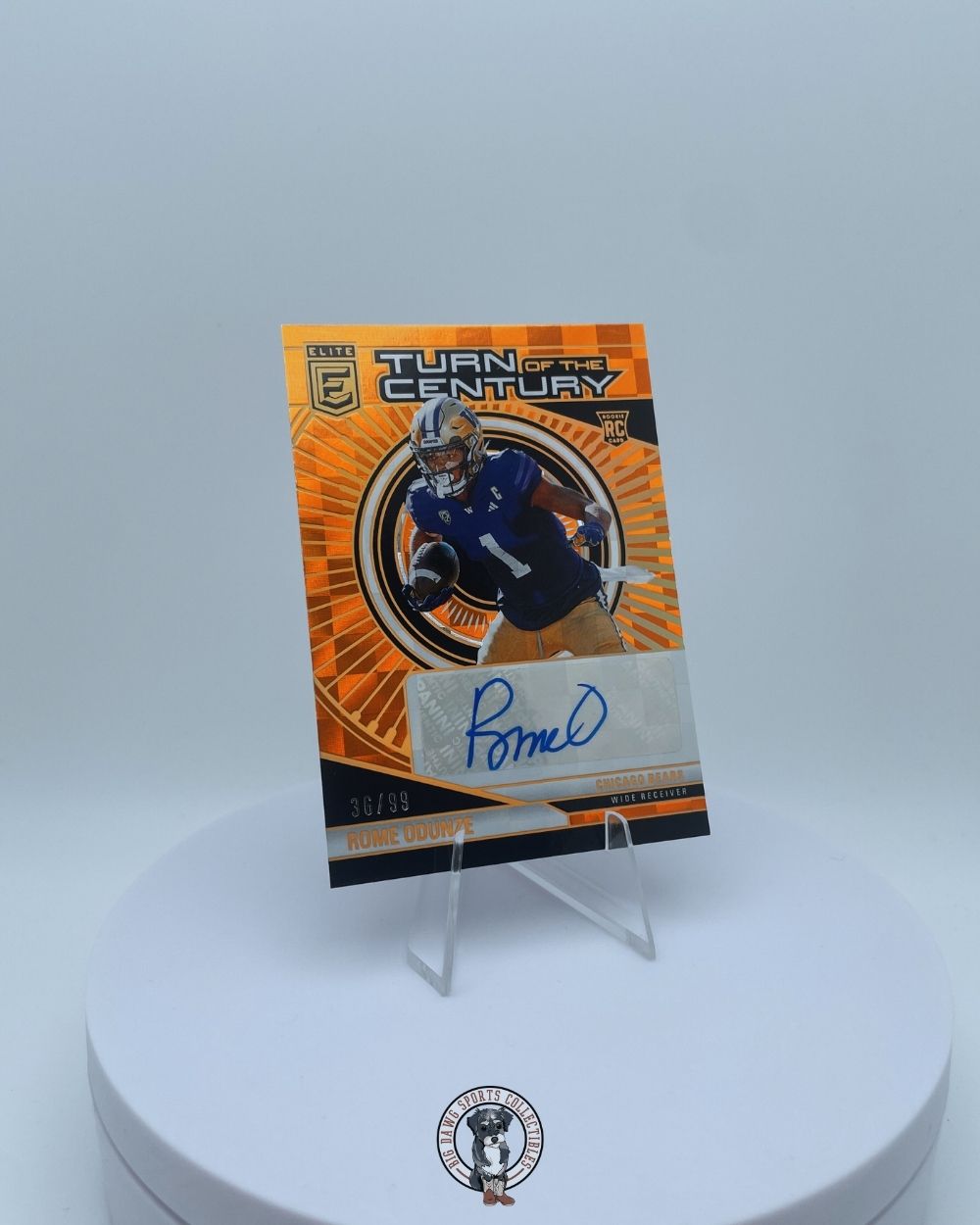 Rome Odunze 2024 Donruss Elite Turn of the Century Orange Auto 36/99 - Rookie Card