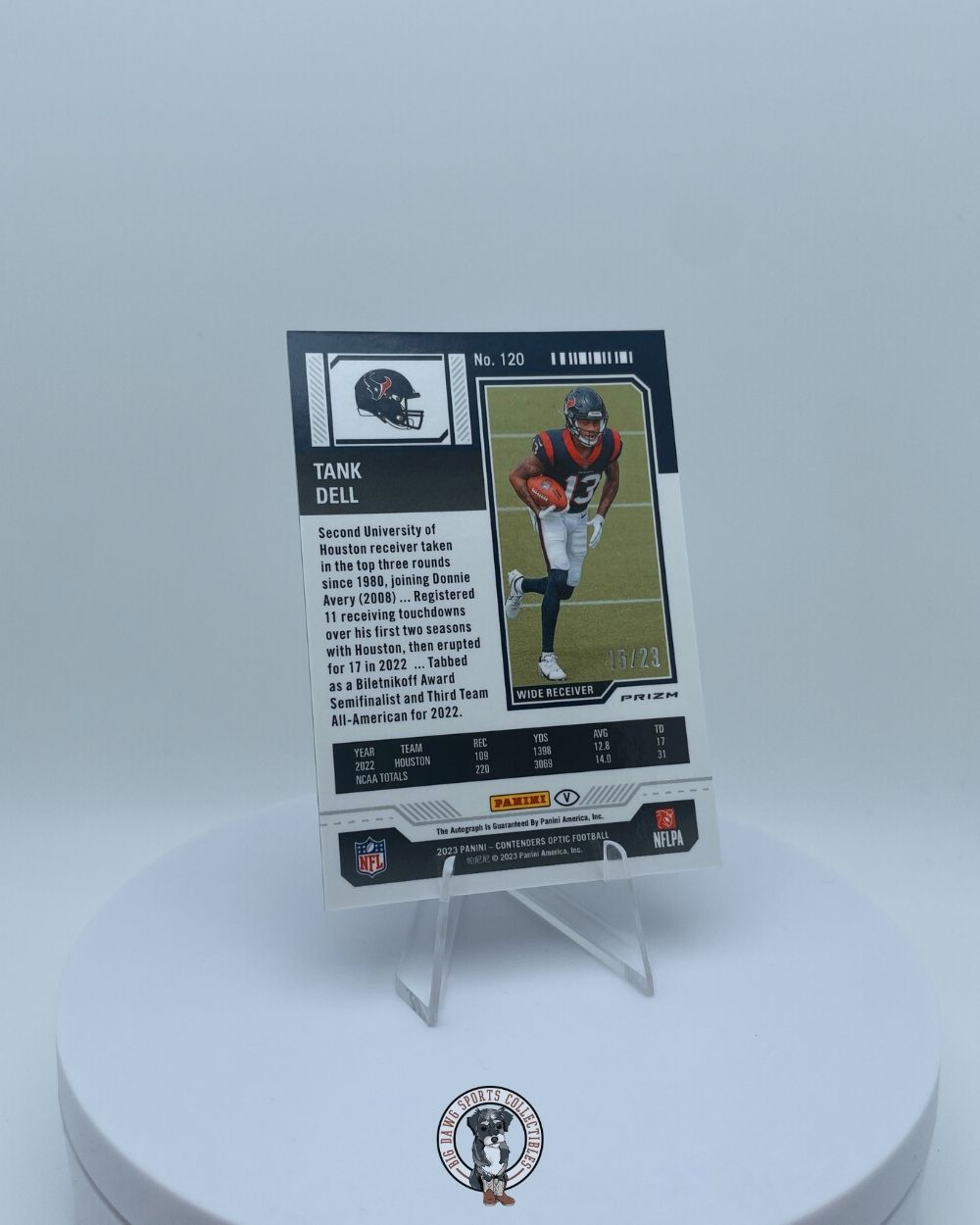 Tank Dell 2023 Contenders Optic Rookie Ticket Cracked Ice Auto 15/23