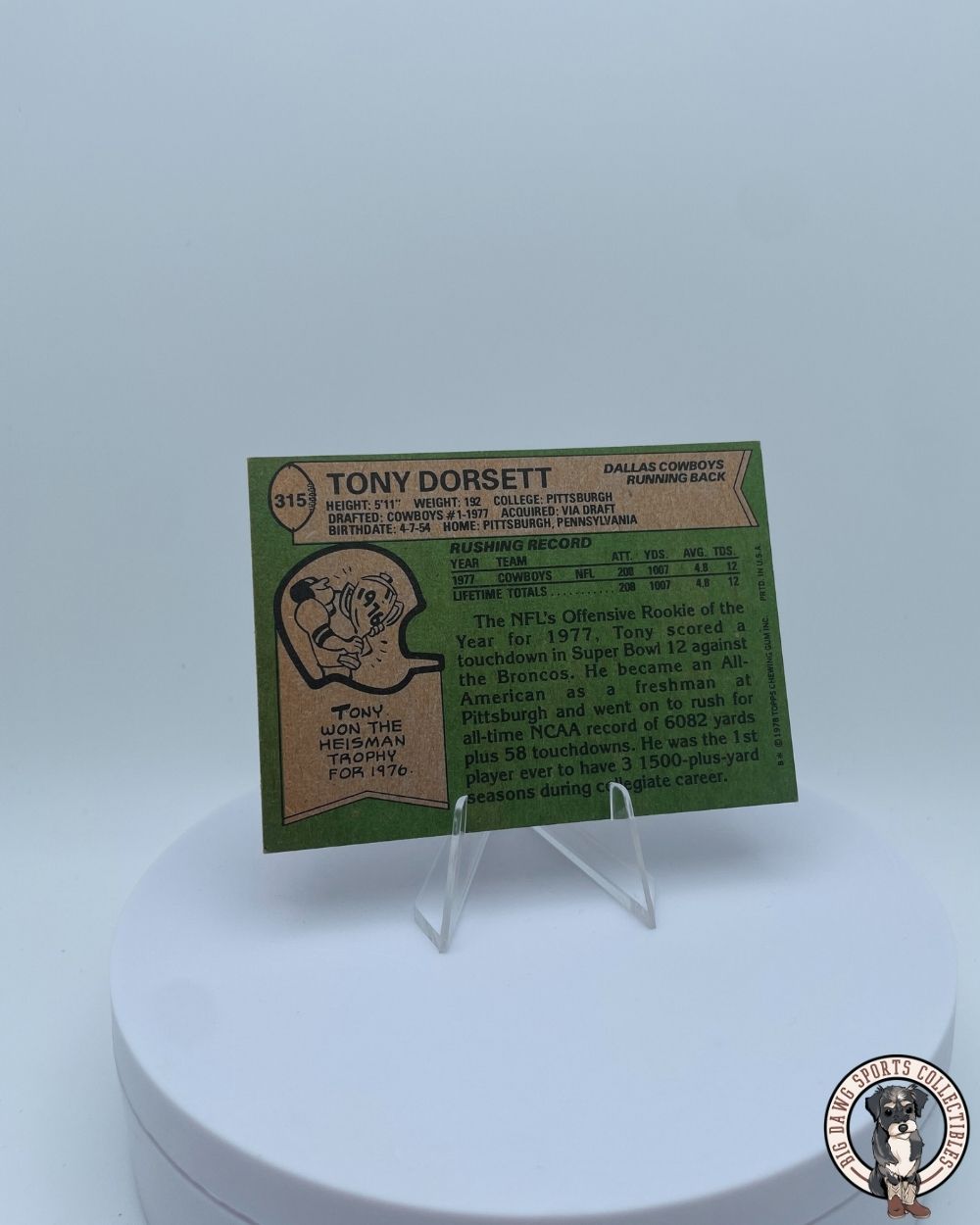 Tony Dorsett 1978 Topps Rookie Card #315