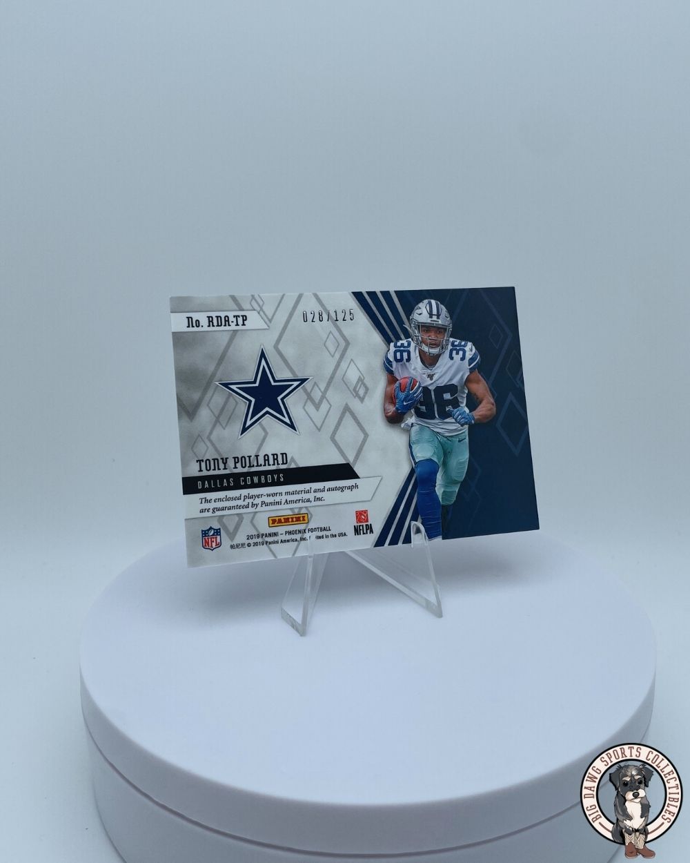 Tony Pollard 2019 Panini Phoenix Rookie Patch Autograph #RDA-TP - Dallas Cowboys /125