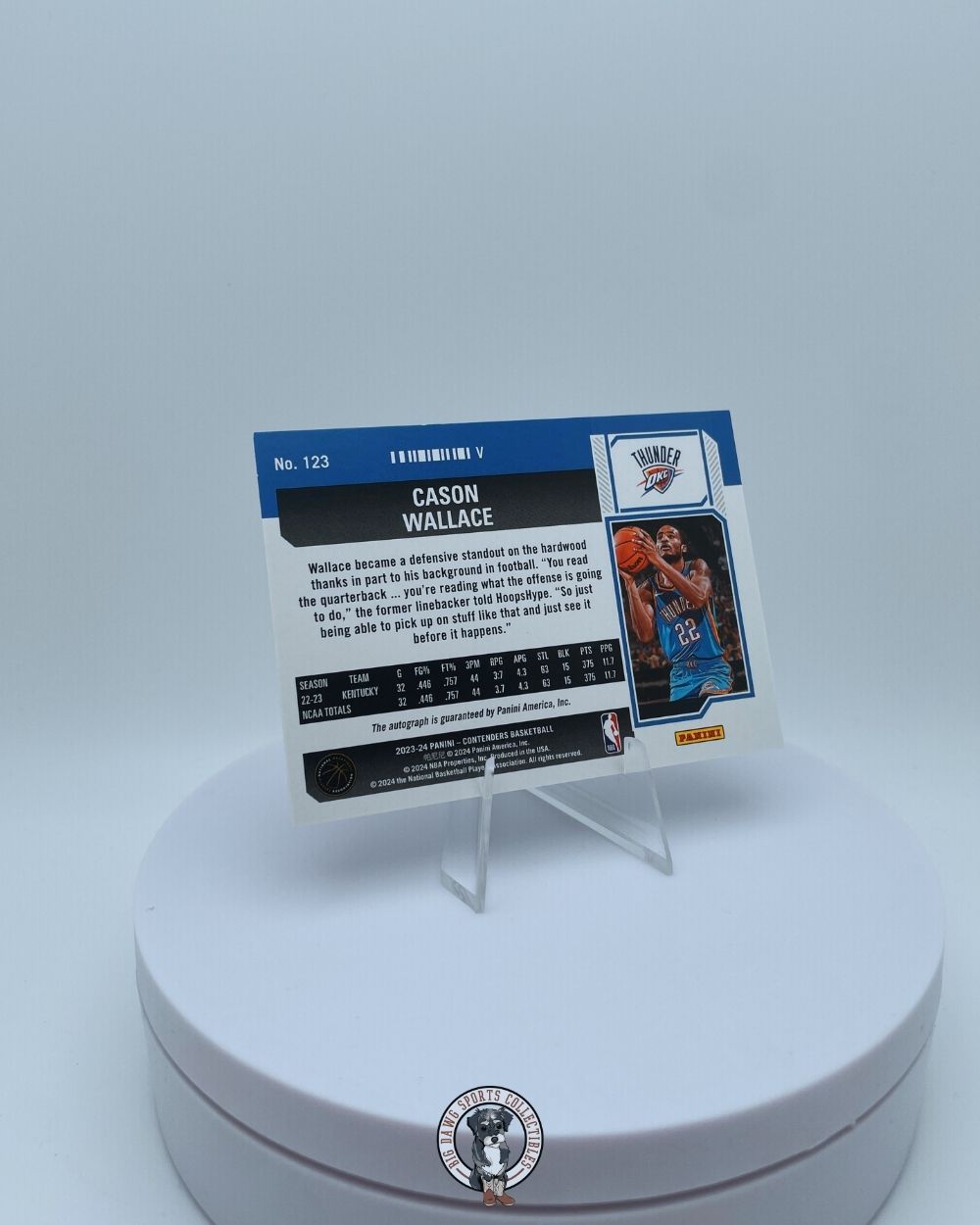 Cason Wallace 2023-24 Panini Contenders Playoff Ticket RC Auto /99 - Thunder