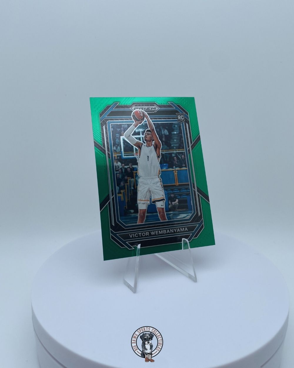 Victor Wembanyama 2023-24 Panini Prizm Draft Picks Green Parallel Rookie Card #2