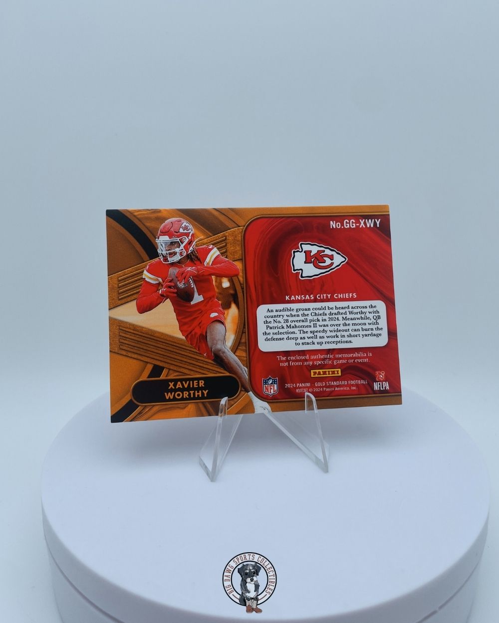 Xavier Worthy 2024 Panini Gold Standard Gold Gear Rookie Jersey Card #GG-XWY