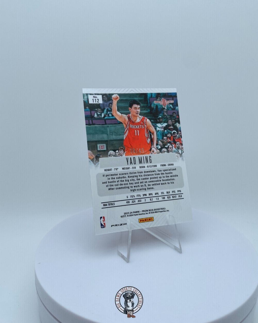 Yao Ming 30/49 - 2023-24 Panini Prizm Orange Parallel Card #112