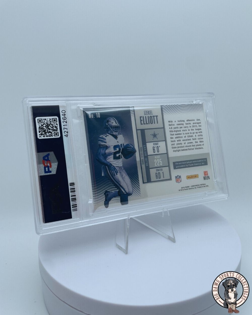 Ezekiel Elliott 2016 Panini Contenders Rookie Ticket Swatch Card #10 - PSA 8 NM-MT