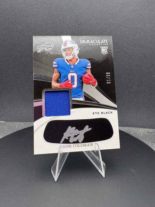 2024 Immaculate Collection Keon Coleman Eye Black patch/auto /99 RC