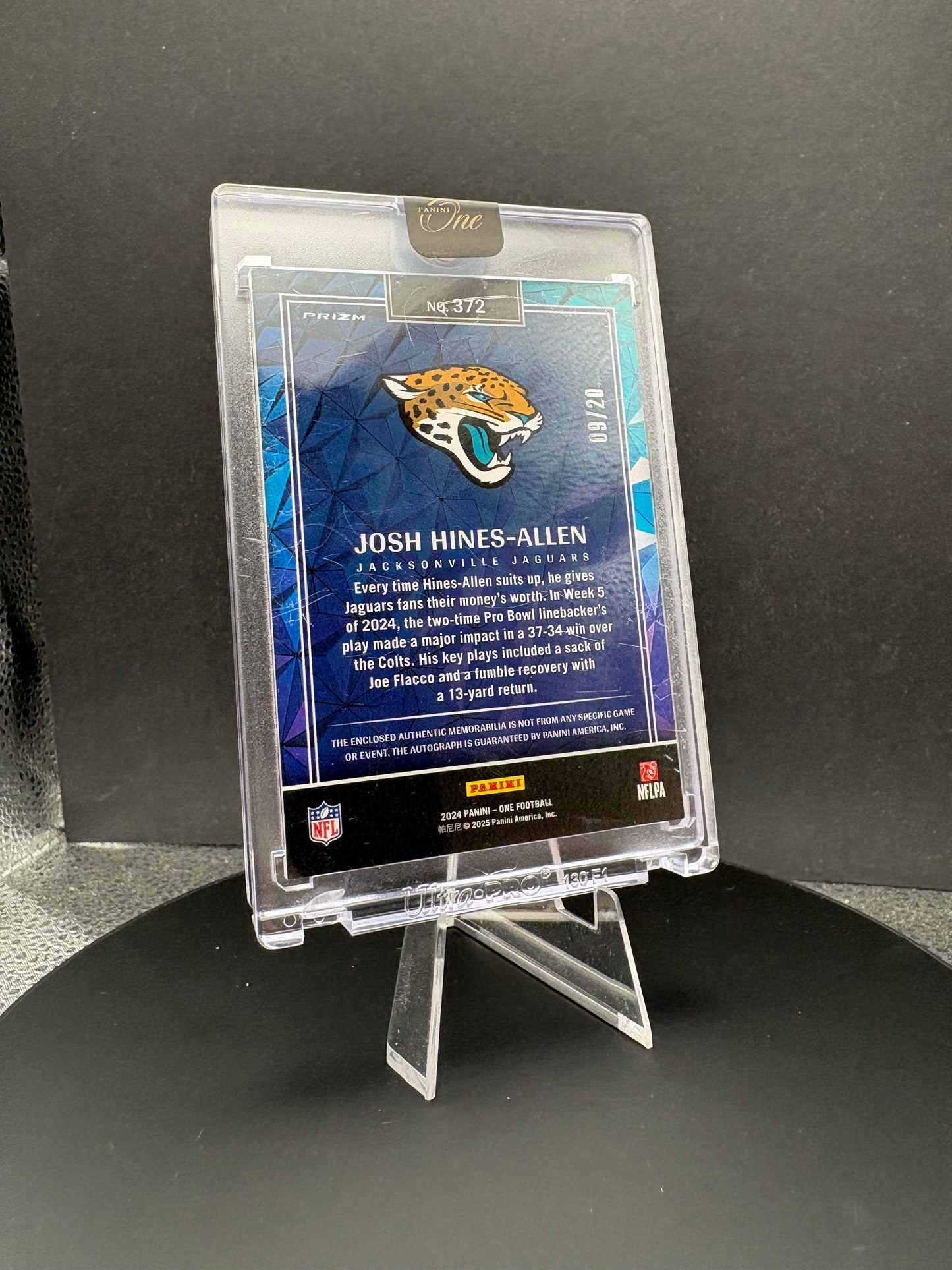 2024 Panini One Josh Hines-Allen AUTO patch /20 Wonderful Ones