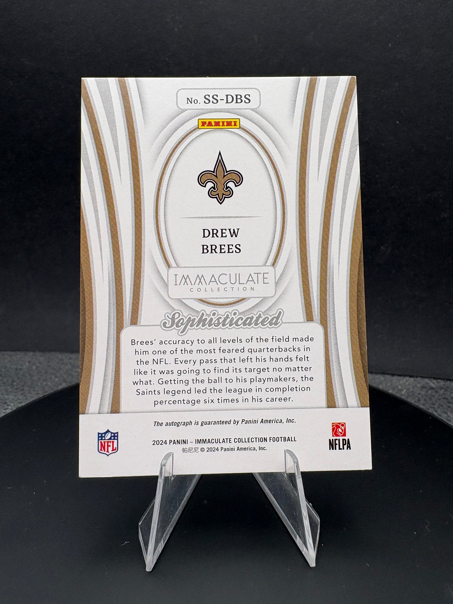 2024 Immaculate Collection Sophisticated Drew Brees auto /49 New Orleans Saints