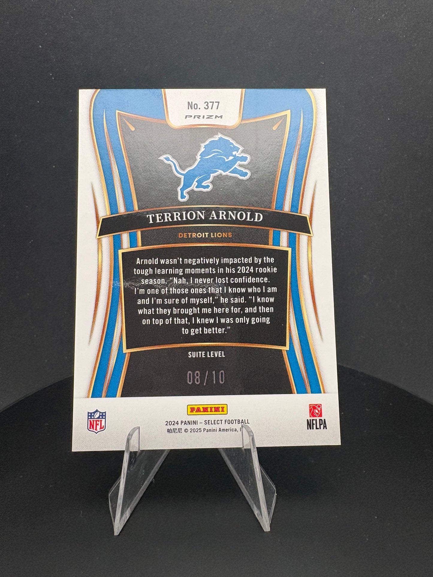 2024 Terrion Arnold Rookie, 8/10, gold PRIZM