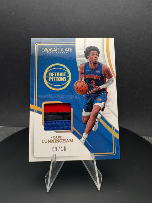2023-24 Immaculate Collection Cade Cunningham tri-color patch /10 gold