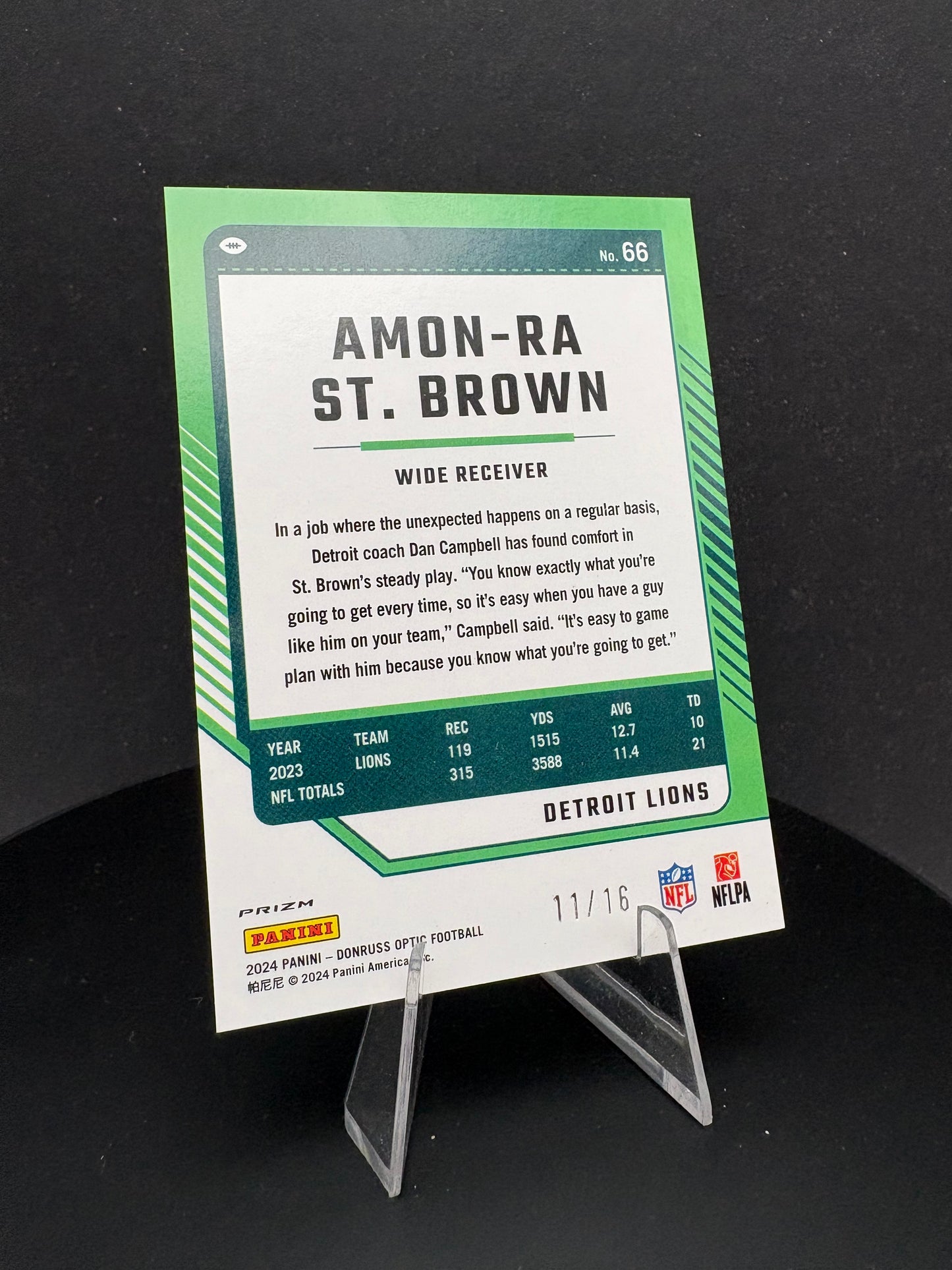 2024 Donruss Optic Amon-Ra St. Brown 11/16
