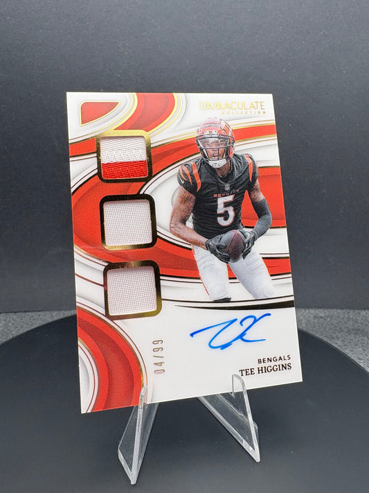 2024 Immaculate Collection Tee Higgins TRIPLE PATCH AUTO /99