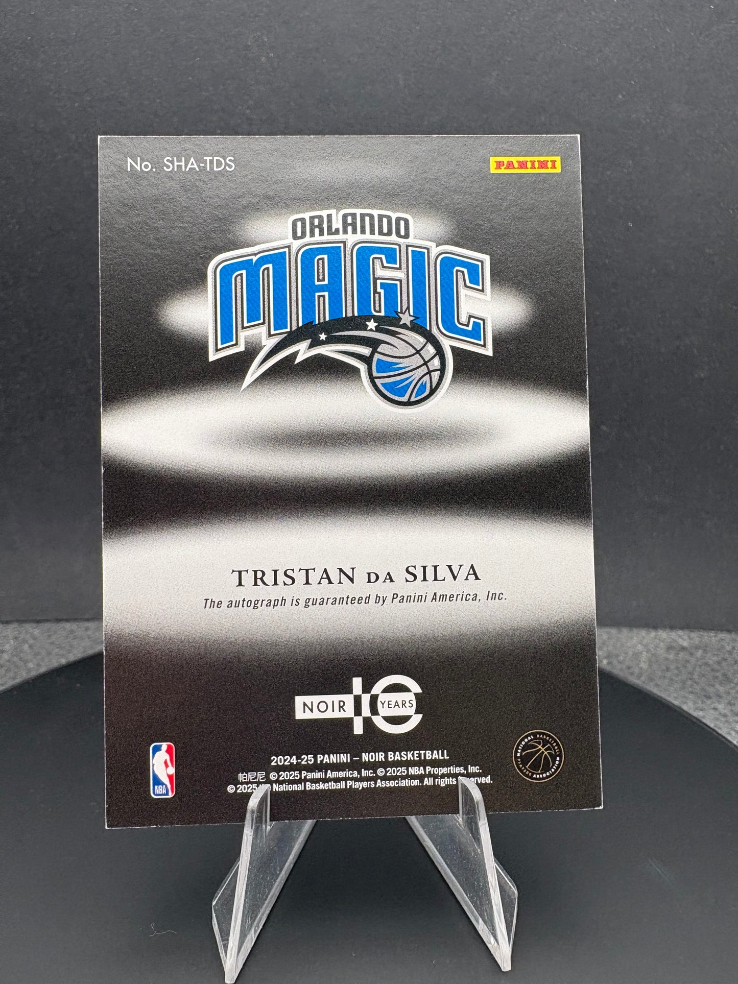 2024-25 NOIR Tristan Da Silva Shadow Signatures AUTO /99 RC