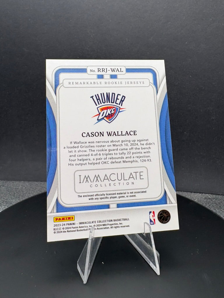 2023-24 Cason Wallace 3 color patch Immaculate Collection RC /10