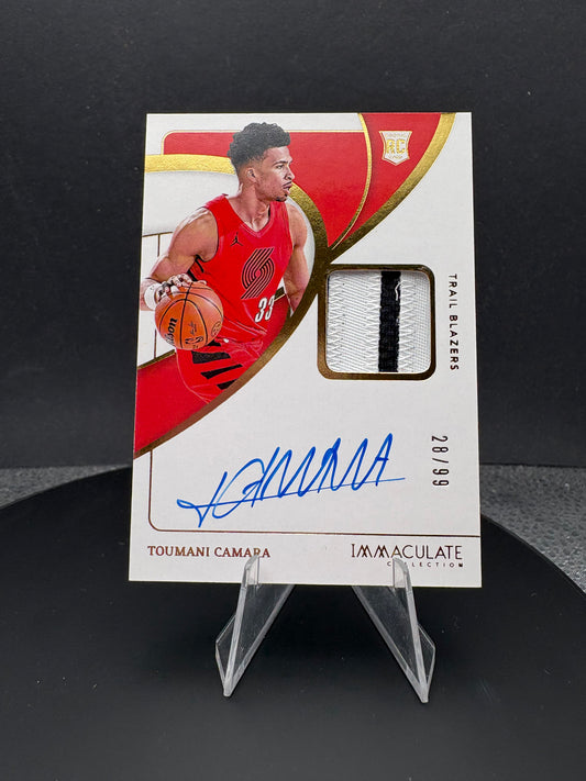 2023-24 Toumani Camara Immaculate Collection /99 2 color patch RC AUTO