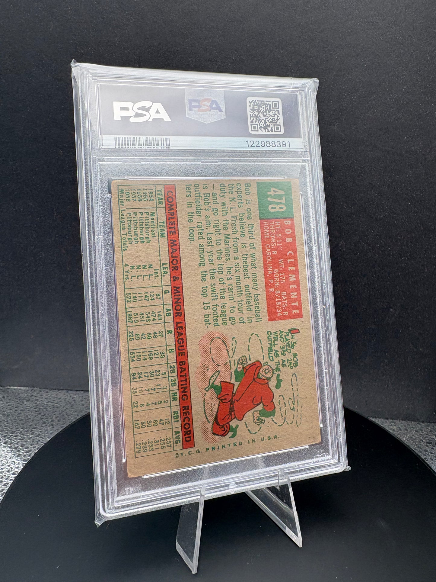 1959 Topps Bob Clemente #178 PSA 2