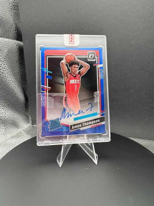 2023-24 Donruss Optic PRIZM Amen Thompson Rated Rookie /49 AUTO
