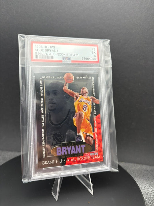 1996 Hoops Kobe Bryant Grant Hill All Rookie Team PSA 5