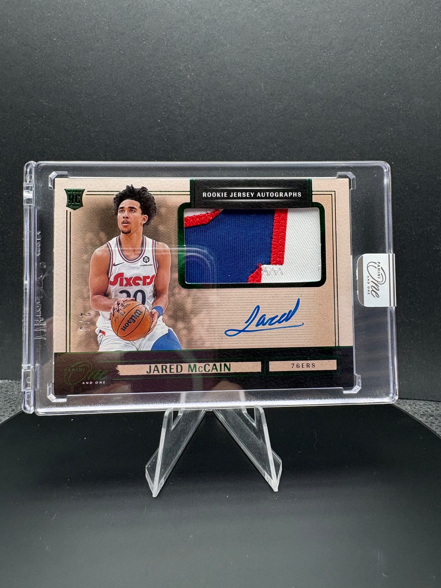 2024-25 Jared McCain One and One 3 color patch Rookie Jersey auto /5