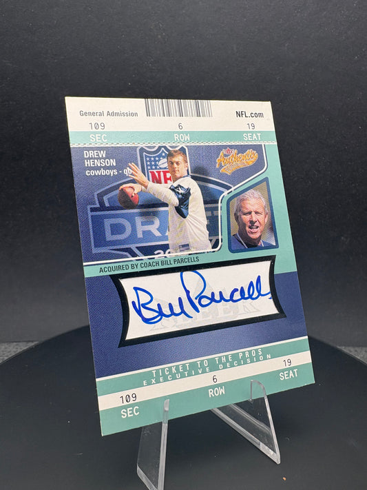 2004 Fleer Drew Henson / Bill Parcells AUTO /100