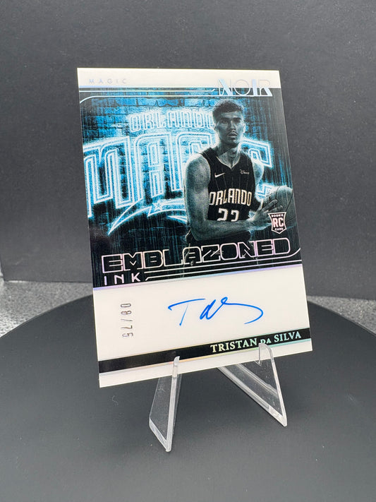 2024-25 NOIR Tristan Da Silva AUTO /75 RC Emblazoned Ink Orlando Magic