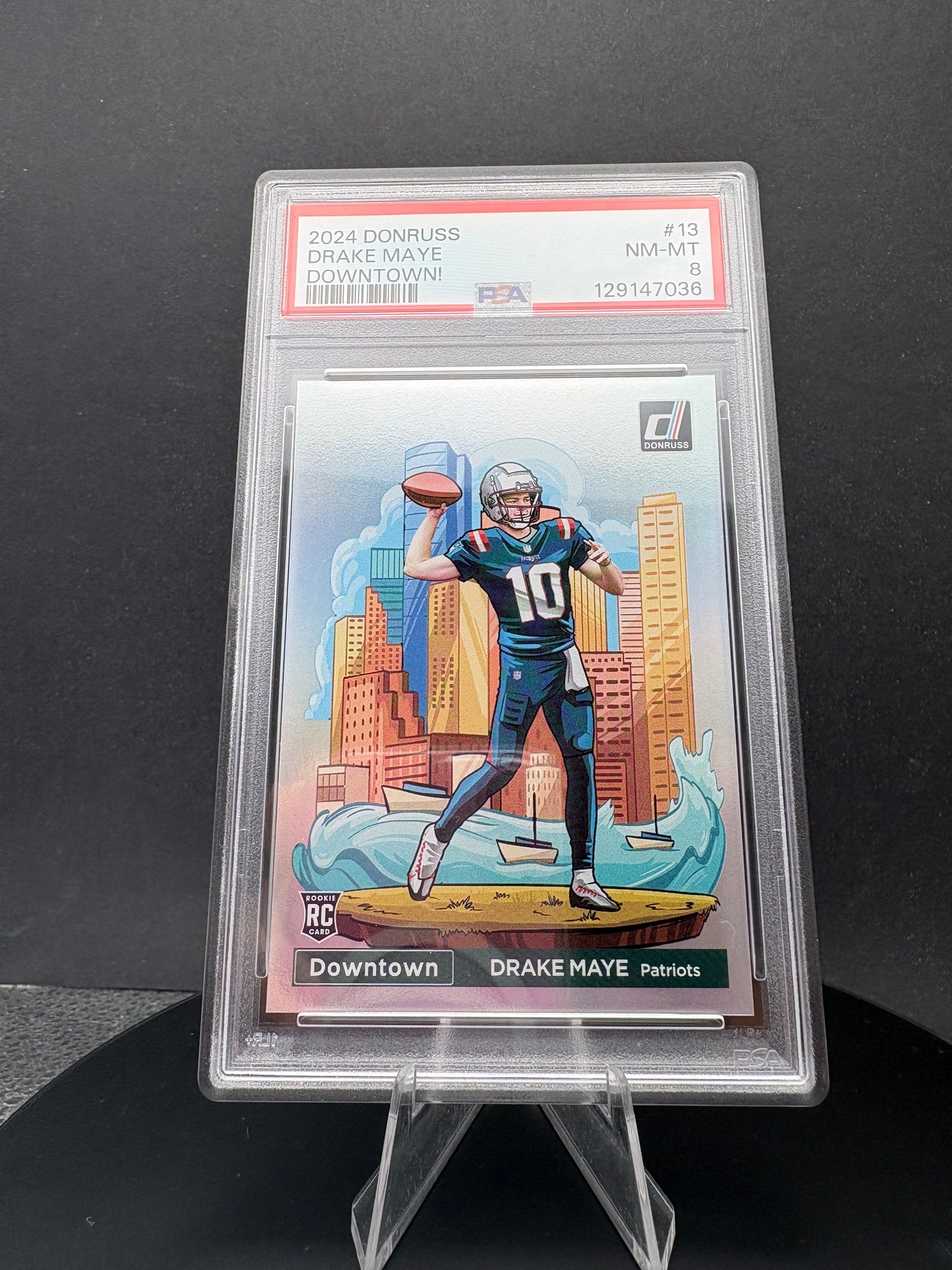 2024 Donruss Drake Maye Downtown PSA 8