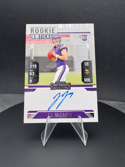 2024 Contenders JJ McCarthy Rookie Ticket auto