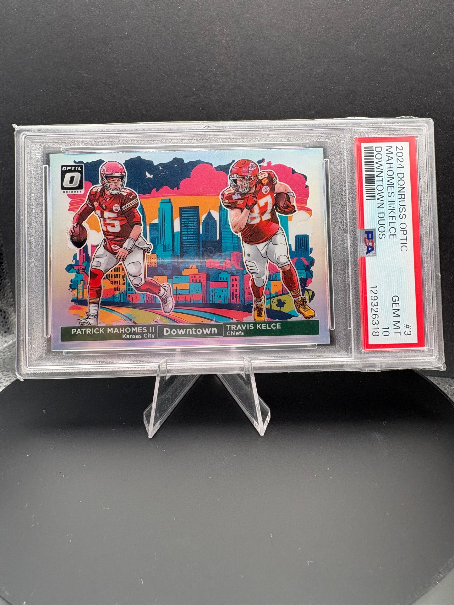 2024 Donruss Optic Mahomes II/Kelce Downtown Duos PSA 10