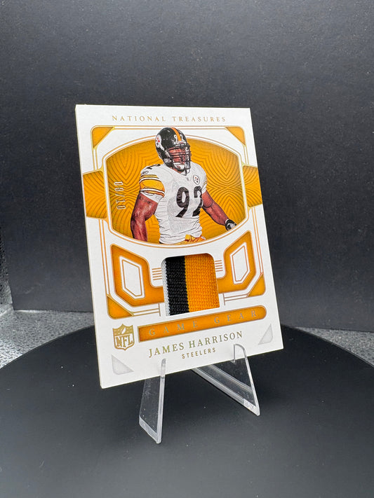 2022 National Treasure 3 color patch James Harrison Game Gear /10
