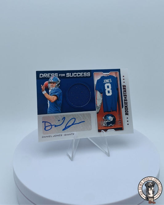 Daniel Jones 2019 Panini Rookies & Stars "Dress for Success" Rookie Patch Auto #14/99 - New York Giants