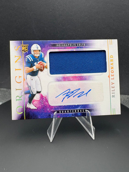 2025 Origins RIley Leonard RC patch AUTO Indianapolis Colts