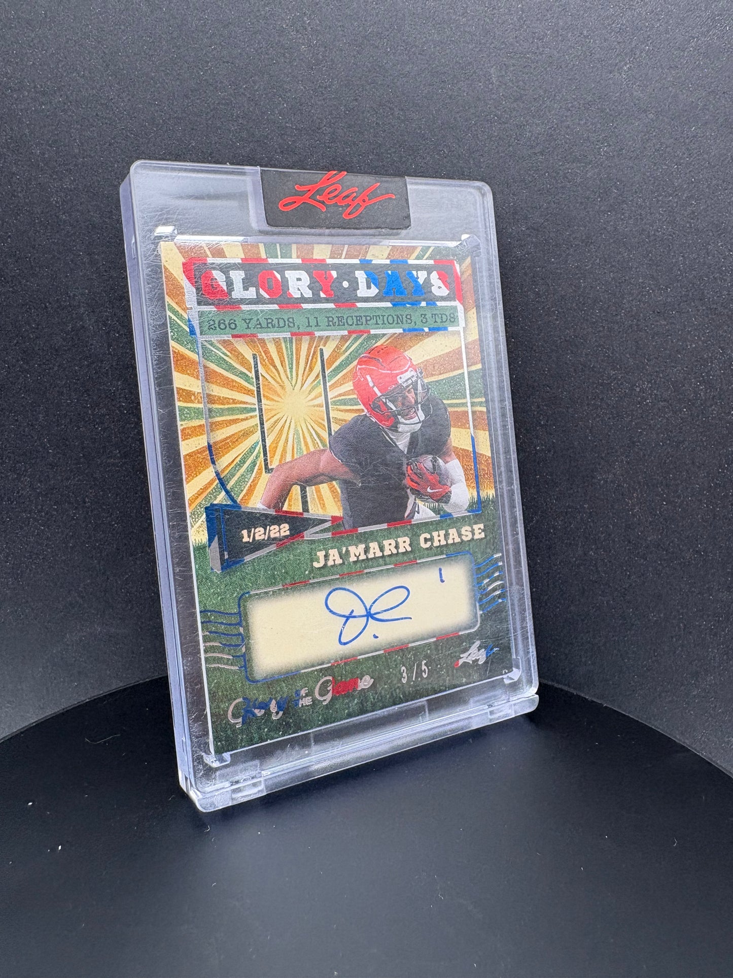 2025 Leaf Ja'Marr Chase Glory Days /5 AUTO red white blue Sealed