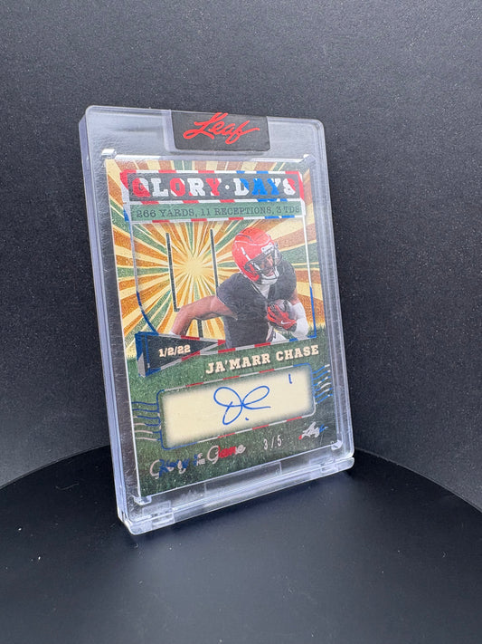 2025 Leaf Ja'Marr Chase Glory Days /5 AUTO red white blue Sealed