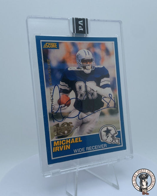 Michael Irvin Autographed 1999 Score Football Card - Black Box 1/1 Edition