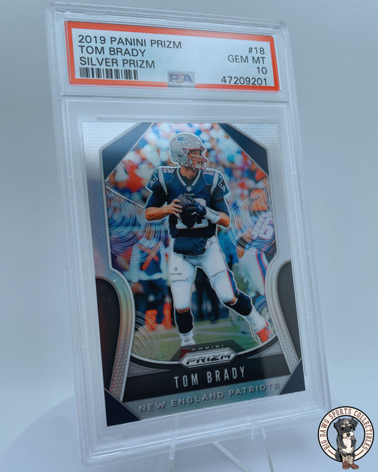 Tom Brady 2019 Panini Prizm Silver Prizm Card #18 - PSA 10