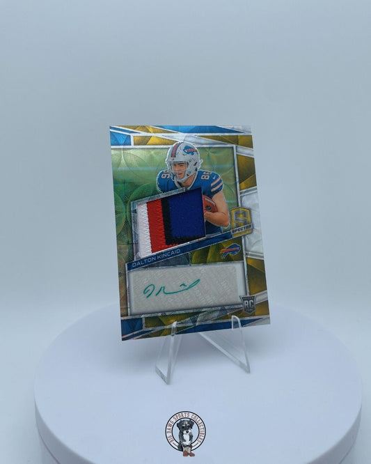 Dalton Kincaid 2023 Panini Spectra Gold Patch Auto RC 17/75 - Buffalo Bills