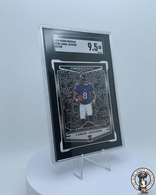 Lamar Jackson 2018 Panini Obsidian Rookie #102 /100 - SGC 9.5