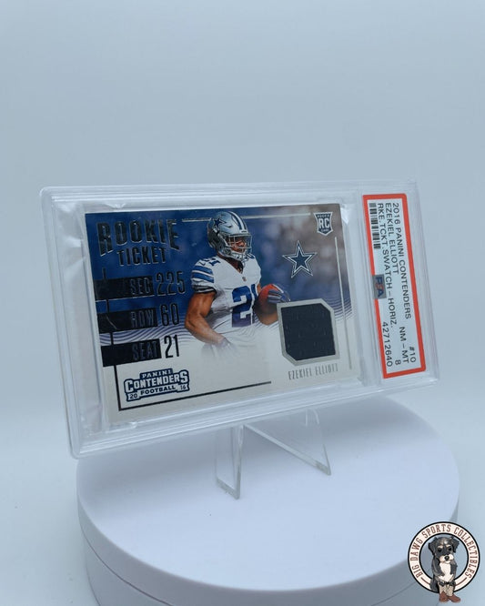 Ezekiel Elliott 2016 Panini Contenders Rookie Ticket Swatch Card #10 - PSA 8 NM-MT